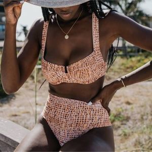 NWT L*Space Camellia Bikini Top Wild Bunch DD Cup